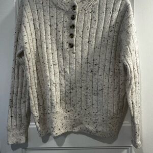 Cozy Beige Button-Up Women's Sweater